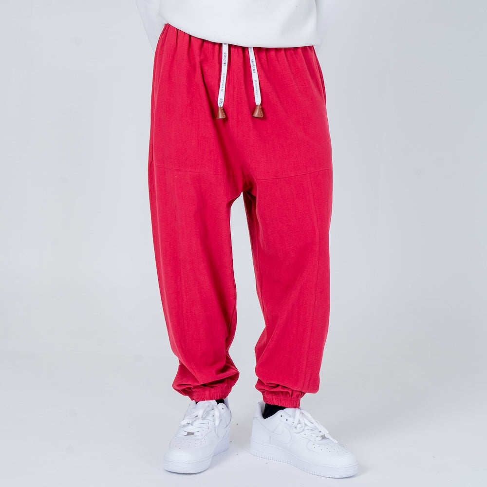 Shao - Pantalones harem cómodos de algodón